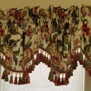 6 Decorative Flowered Valances with Fringe